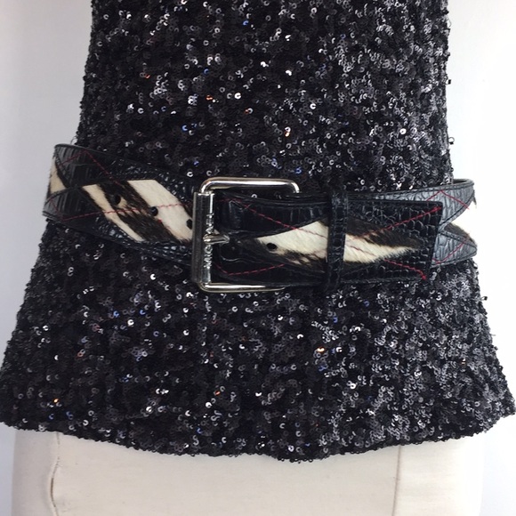 Michael Kors Accessories - Michael Kors Small Black Argyle Pony Hair belt